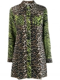 animal print shirt dress at Farfetch